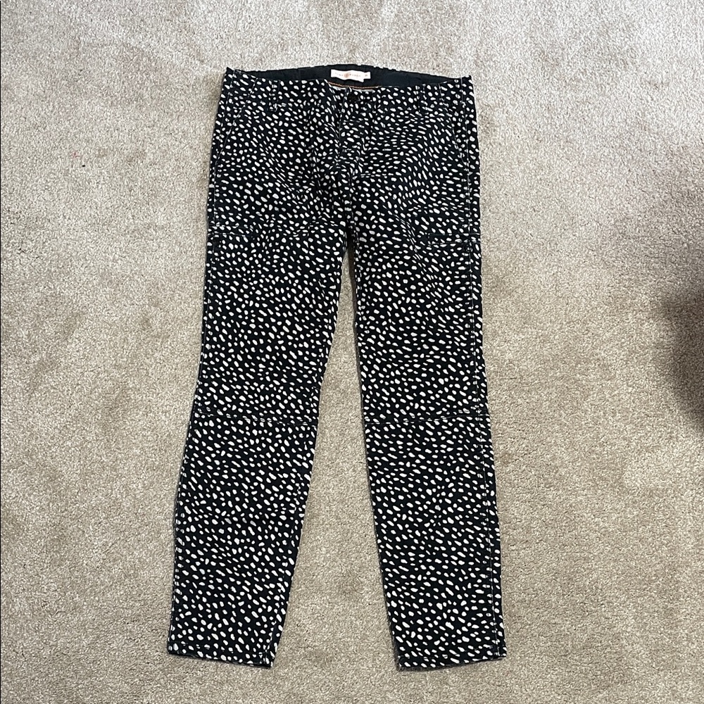 Tory Burch Dark Navy & White Speckled Slim Utility Pants